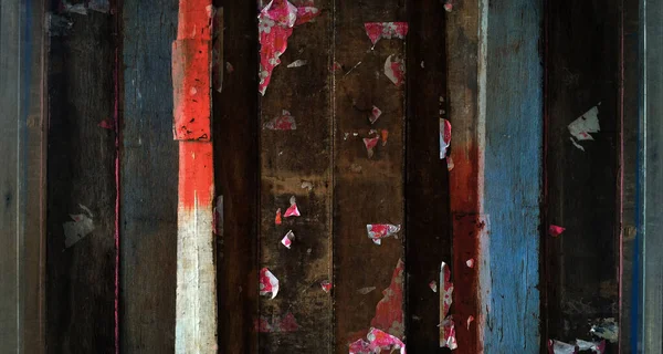 Staré Dřevěné Dveře Červenou Barvou — Stock fotografie