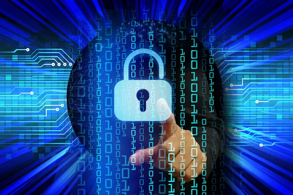 Ilustración Fondo Con Armario Concepto Seguridad Digital — Foto de Stock