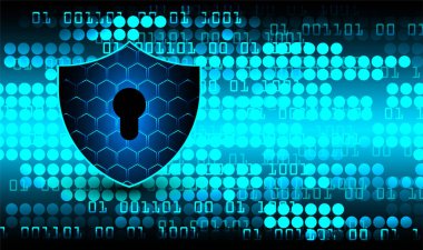 Sayısal arkaplan ve siber güvenlik konusunda kapatılmış asma kilit