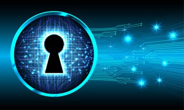 Sayısal arkaplan ve siber güvenlik konusunda kapatılmış asma kilit