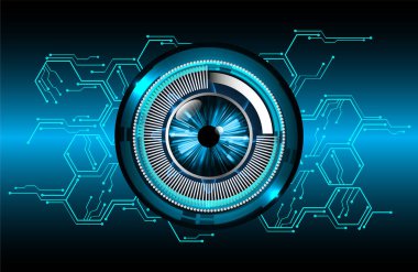 Mavi göz siber devre gelecekteki teknoloji konsepti