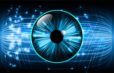 Mavi göz siber devre gelecekteki teknoloji konsepti