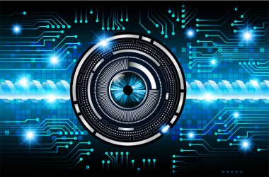 Mavi göz siber devre gelecekteki teknoloji konsepti