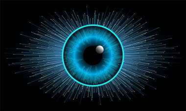 Mavi göz siber devre gelecekteki teknoloji konsepti