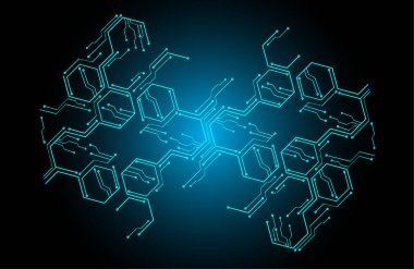 Mavi siber devre gelecekteki teknoloji konsepti