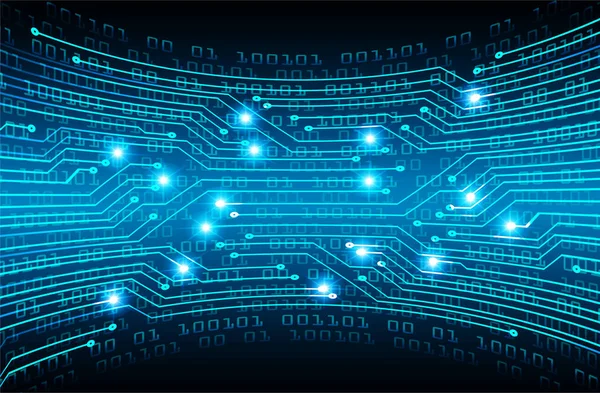 Koncepcja Technologii Blue Cyber Circuit Przyszłości — Wektor stockowy