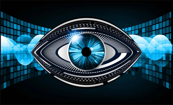 Blue Eye Cyber Circuito Futuro Concetto Tecnologia Sfondo — Vettoriale Stock