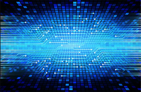 Koncepcja Technologii Blue Cyber Circuit Przyszłości — Wektor stockowy
