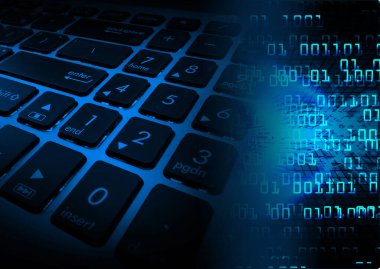 numara ikili devre klavye gelecek teknolojisi, mavi hud siber güvenlik konsepti arka plan