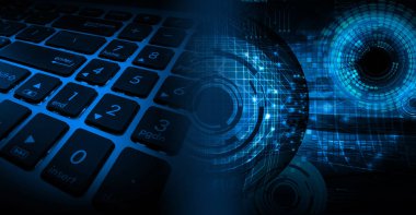 numara ikili devre klavye gelecek teknolojisi, mavi hud siber güvenlik konsepti arka plan