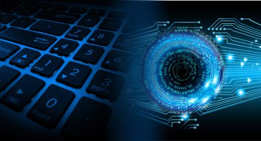 numara ikili devre klavye gelecek teknolojisi, mavi hud siber güvenlik konsepti arka plan