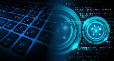 numara ikili devre klavye gelecek teknolojisi, mavi hud siber güvenlik konsepti arka plan