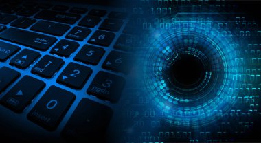 numara ikili devre klavye gelecek teknolojisi, mavi hud siber güvenlik konsepti arka plan