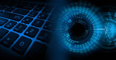 numara ikili devre klavye gelecek teknolojisi, mavi hud siber güvenlik konsepti arka plan