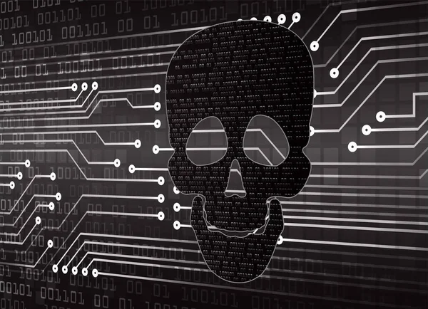 Cráneo Cyber Circuito Futuro Tecnología Concepto Fondo — Vector de stock