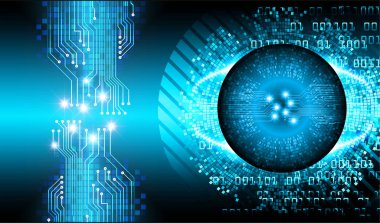 Mavi göz siber devre gelecekteki teknoloji konsepti