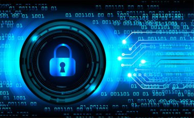 Dolabı olan arka plan vektör illüstrasyonu, dijital güvenlik kavramı