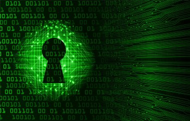 anahtar deliği ile arkaplan vektör illüstrasyonu, dijital güvenlik kavramı