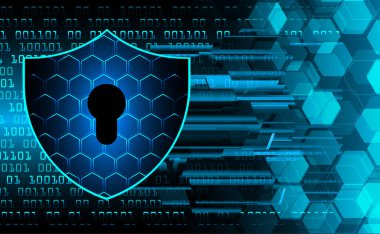 anahtar deliği ile arkaplan illüstrasyonu, dijital güvenlik kavramı