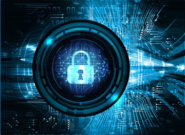 Dolabı olan arka plan vektör illüstrasyonu, dijital güvenlik kavramı