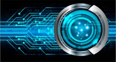 Mavi göz siber devre gelecekteki teknoloji konsepti