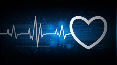 Kalp atışlı tıbbi geçmişin vektör çizimi