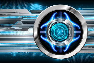 Mavi göz siber devre gelecekteki teknoloji konsepti