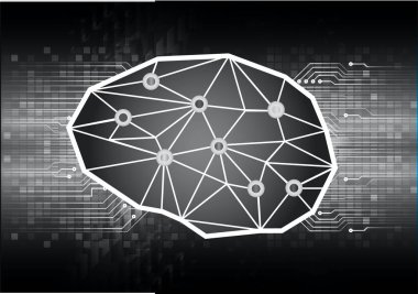 Bir beynin 3 boyutlu görüntülenmesi ile soyut arkaplan