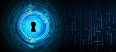 Dolabı olan arka plan vektör illüstrasyonu, dijital güvenlik kavramı