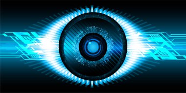 Mavi göz siber devre gelecekteki teknoloji konsepti