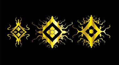 Altın ateş vektör kümesi