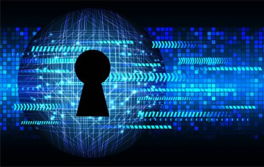 anahtar deliği ile arkaplan vektör illüstrasyonu, dijital güvenlik kavramı