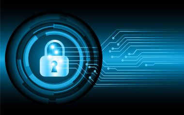 Dolabı olan arkaplan çizimi, dijital güvenlik kavramı