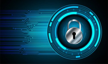 Dolabı olan arkaplan çizimi, dijital güvenlik kavramı