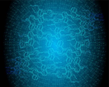 Dolabı olan arka plan vektör illüstrasyonu, dijital güvenlik kavramı