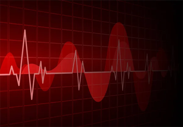 心电图上的心跳节律 — 图库矢量图片