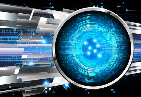 Blue Eye Cyber Circuit Future Technology Concept Background — Stock Vector