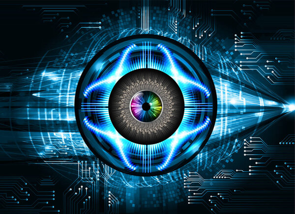 eye cyber circuit future technology concept background