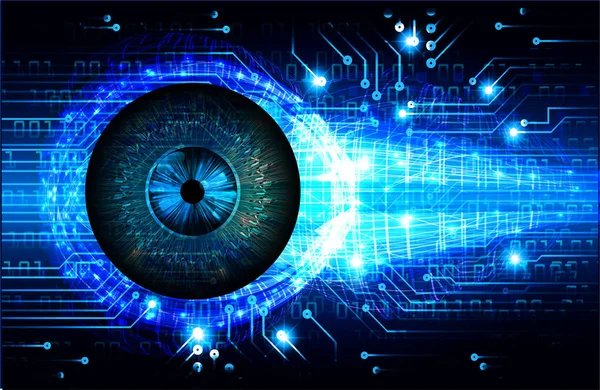 Occhio Cyber Circuito Futuro Tecnologia Concetto Sfondo — Vettoriale Stock
