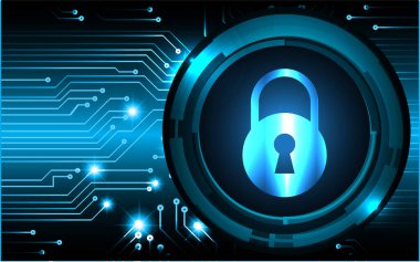 Dolabı olan arka plan vektör illüstrasyonu, dijital güvenlik kavramı