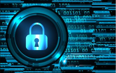 Dolabı olan arkaplan çizimi, dijital güvenlik kavramı