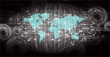 Dünya haritası ile soyut arkaplan