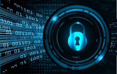 Dolabı olan arka plan vektör illüstrasyonu, dijital güvenlik kavramı