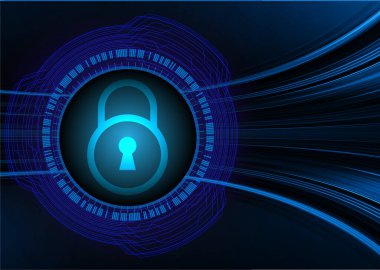 Dolabı olan arka plan vektör illüstrasyonu, dijital güvenlik kavramı