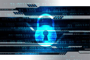 Dolabı olan arkaplan çizimi, dijital güvenlik kavramı