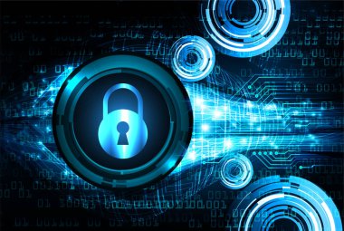 Dolabı olan arka plan vektör illüstrasyonu, dijital güvenlik kavramı