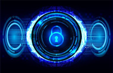 Dolabı olan arka plan vektör illüstrasyonu, dijital güvenlik kavramı