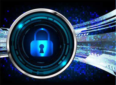 Dolabı olan arkaplan çizimi, dijital güvenlik kavramı