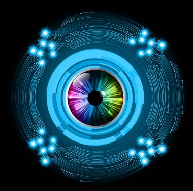 göz siber devre gelecekteki teknoloji konsepti