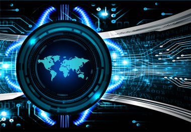 Fütürist teknolojiye sahip soyut mavi arkaplan